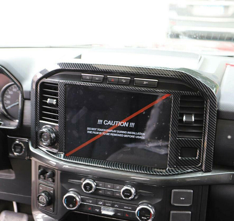 for Ford F150 2021-23 Carbon Fiber GPS Navigation Screen Panel Decor Cover Trim