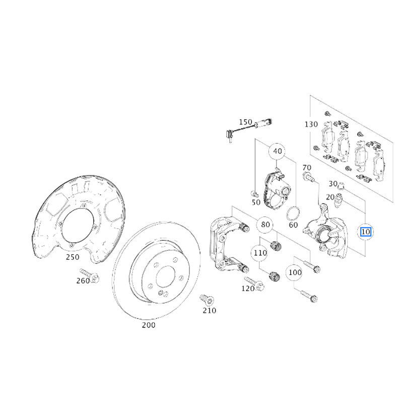 Rear Left Brake Caliper for Mercedes 2012-2019 W166 GL ML GLE GLS 1664230581 Q