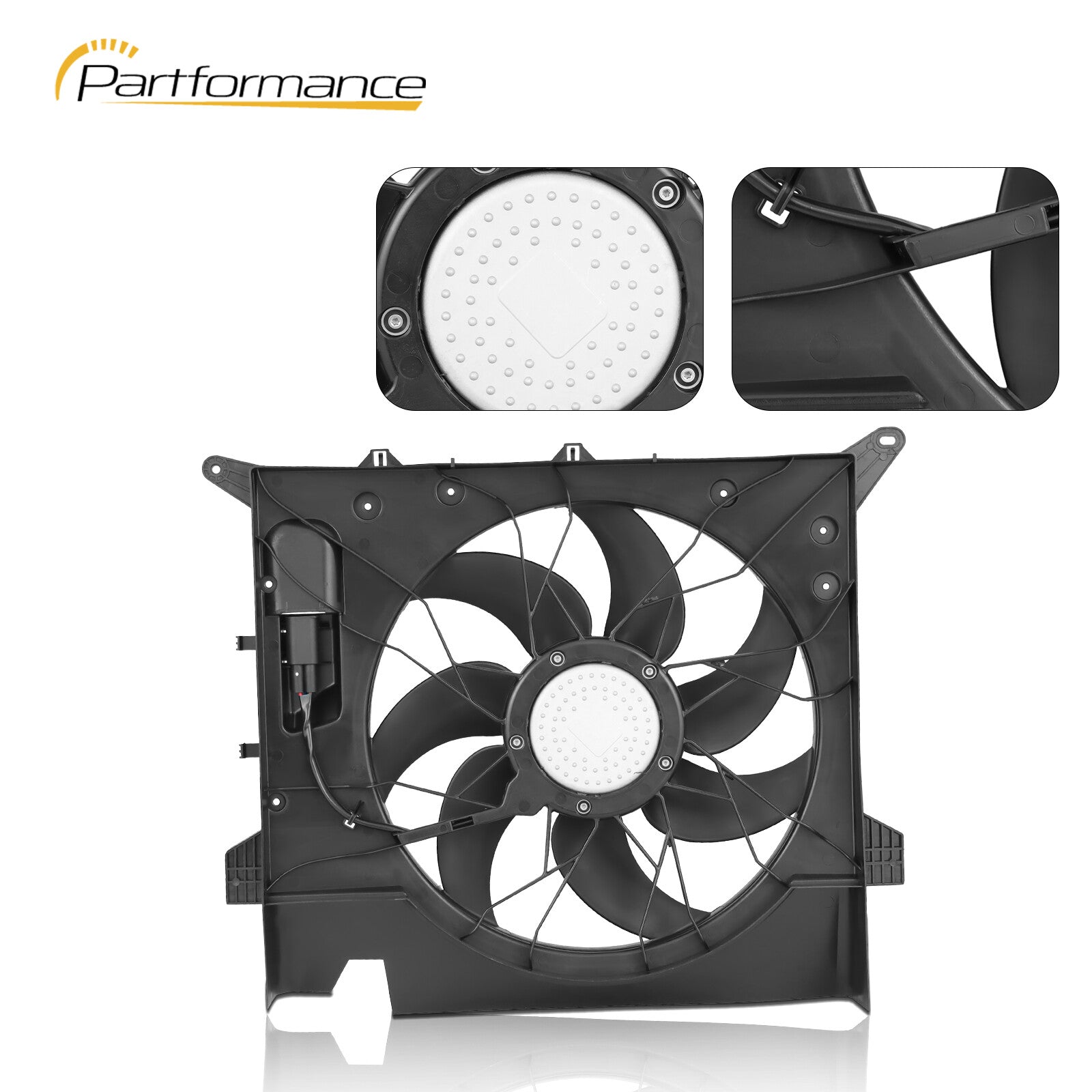 for Volvo XC90 2003-2014 Engine Cooling Fan Replacement Part VO3115112 with Motor Q