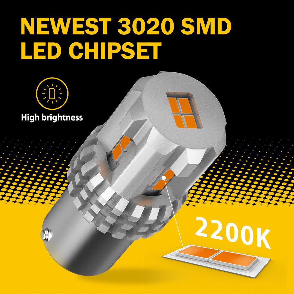 Amber P21W 1156 High Power LED Bulb Reverse Backup Light for Toyota Yaris B