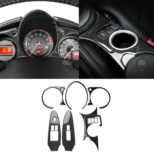 8PCS for Nissan 370Z 2009-20 Carbon Fiber Dashboard Interior Set Kit Trim Cover