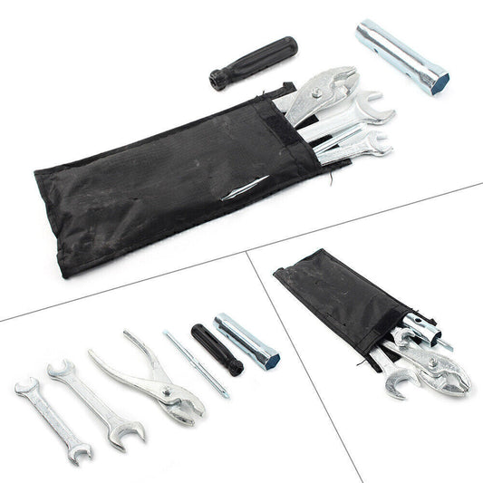 Motorcycle Spark Plug Spanner Wrench Plier Socket Tool Kit With Storage Pocket