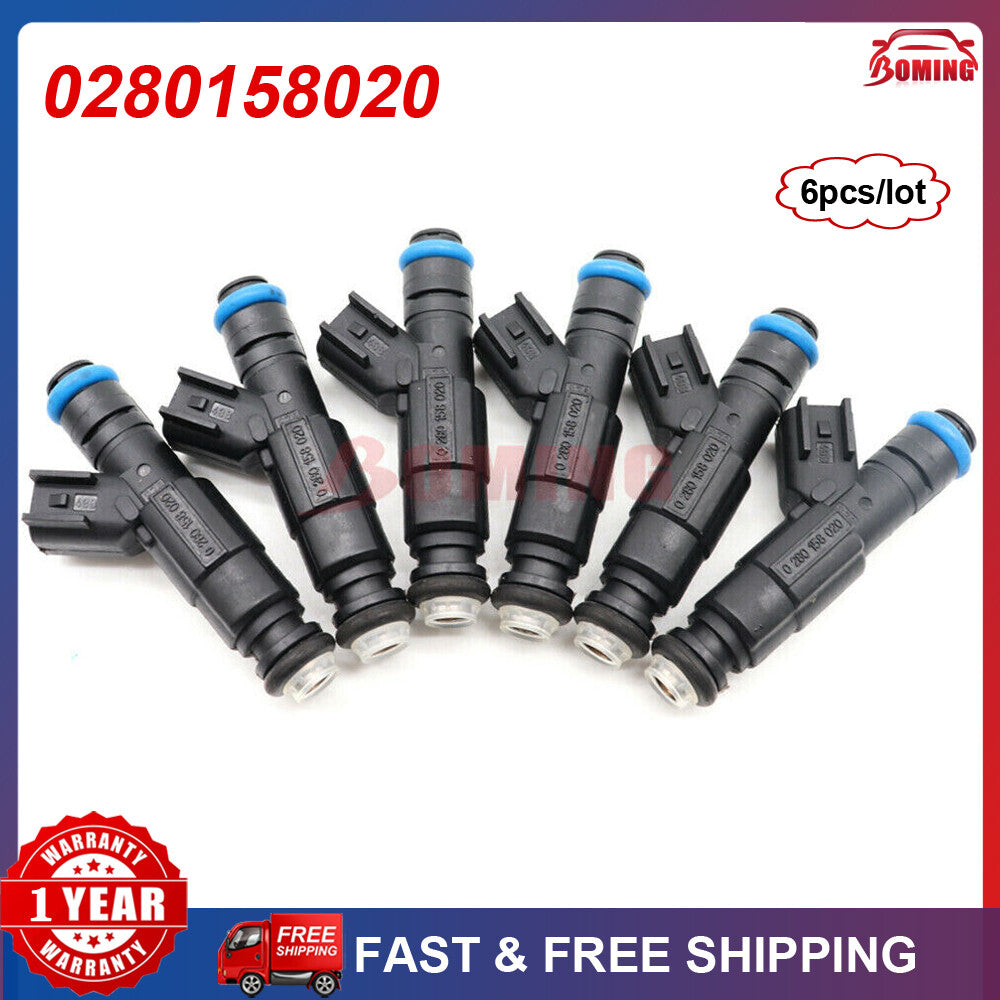 6Pcs New 0280158020 Fuel Injectors for Jeep Liberty for Dodge Dakota for Mitsubishi 3.7L