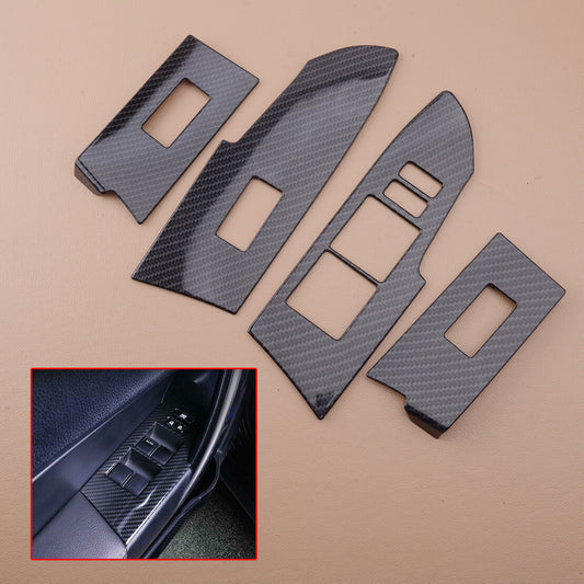 Carbon Fiber Style Window Switch Panel Cover Fit for Toyota for Corolla 2014-2018