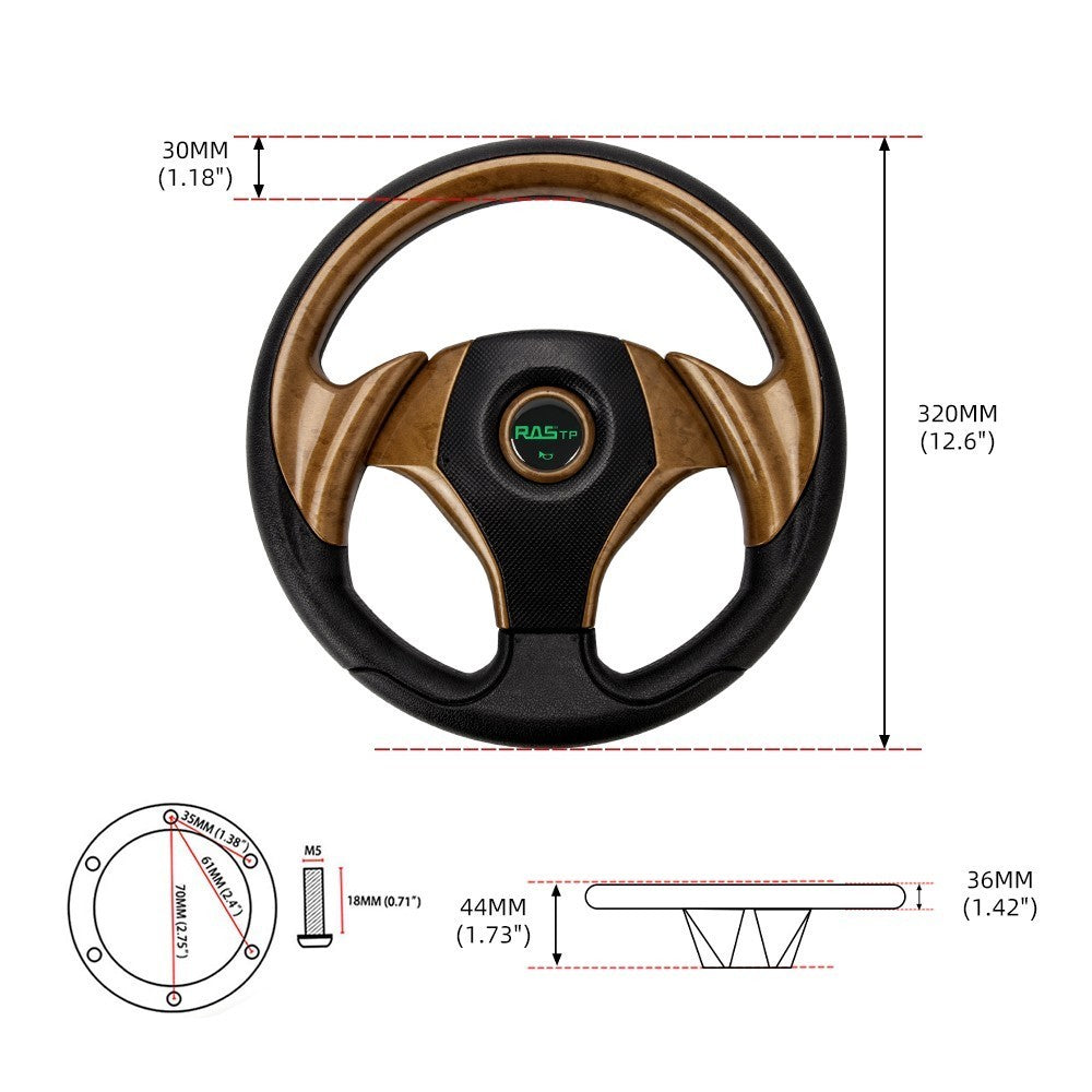 12.5/320mm for Golf Cart Steering Wheel For EZGO TXT RXV for Yamaha and Club Car