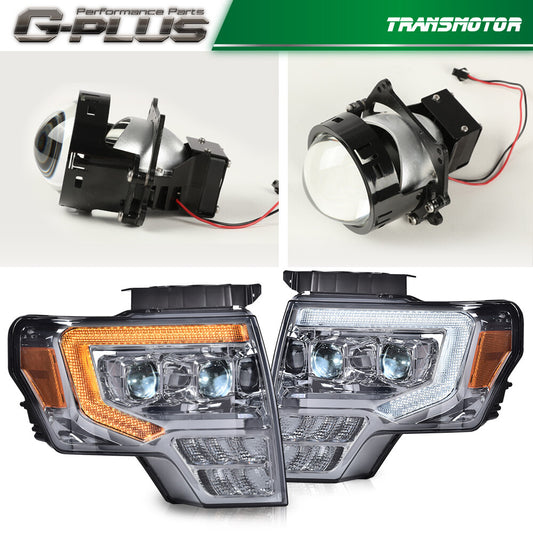 Suitable for 2009-2014 for Ford F150 Dual LED Projector Headlights (DRL)