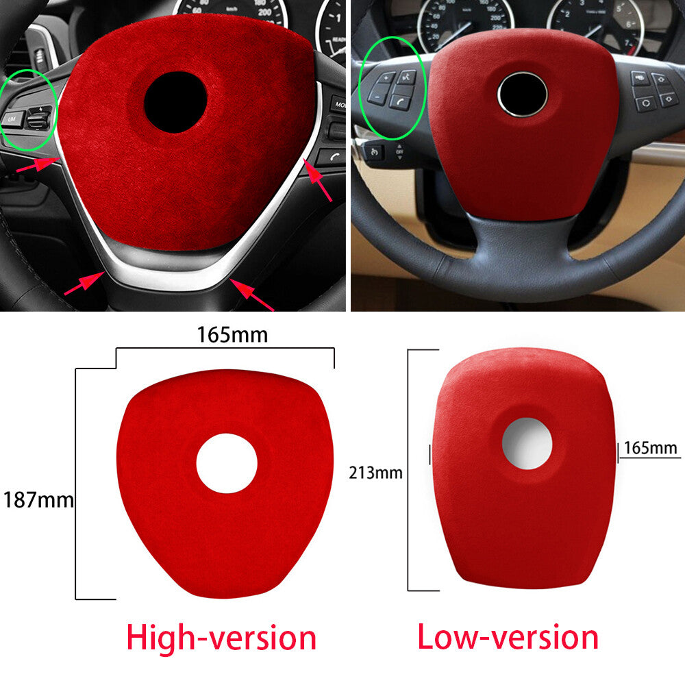 for BMW X5 E70 X6 E71 2008-2013 Suede Black Gray Steering Wheel Center Trim High