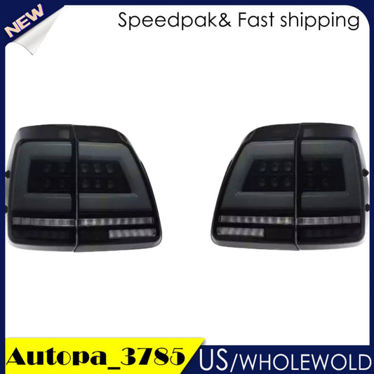 Fits for Land Cruiser LC100 LED Smoked Black Left + Right Rear Tail Lights 1998-2007