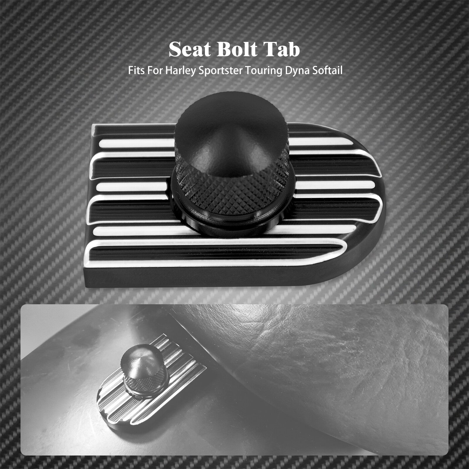 CNC Cut Motorcycle for Seat Bolt Tab Screw Mount Knob Cover Fit for Harley Touring Q