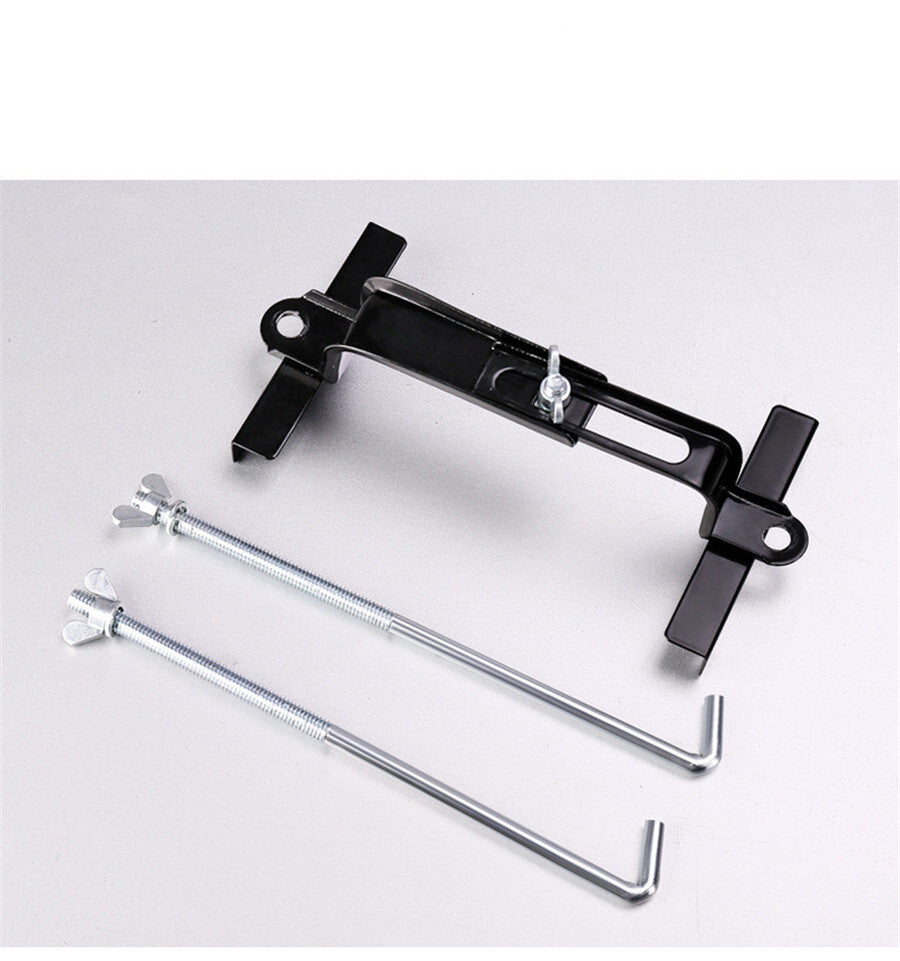 Universal Black Car Auto Battery Tray  Adjustable Hold Down Clamp Bracket Kit Q