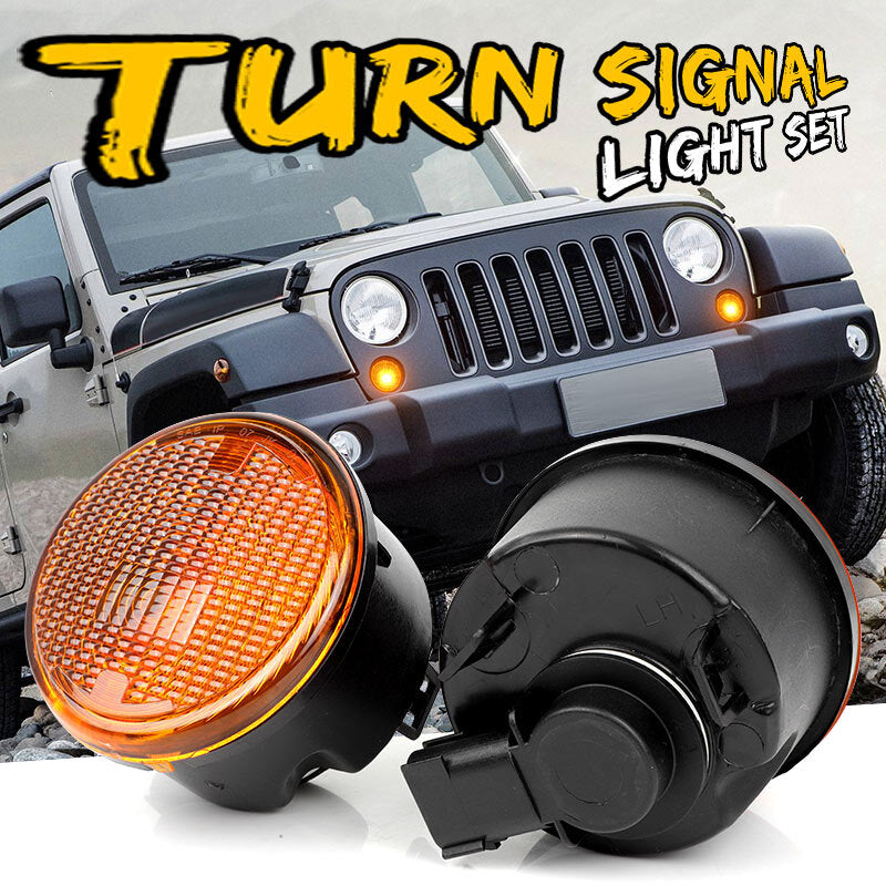 For 2014-2017 for Jeep for Wrangler Front Left and Right Grill Turn Signal Light Set