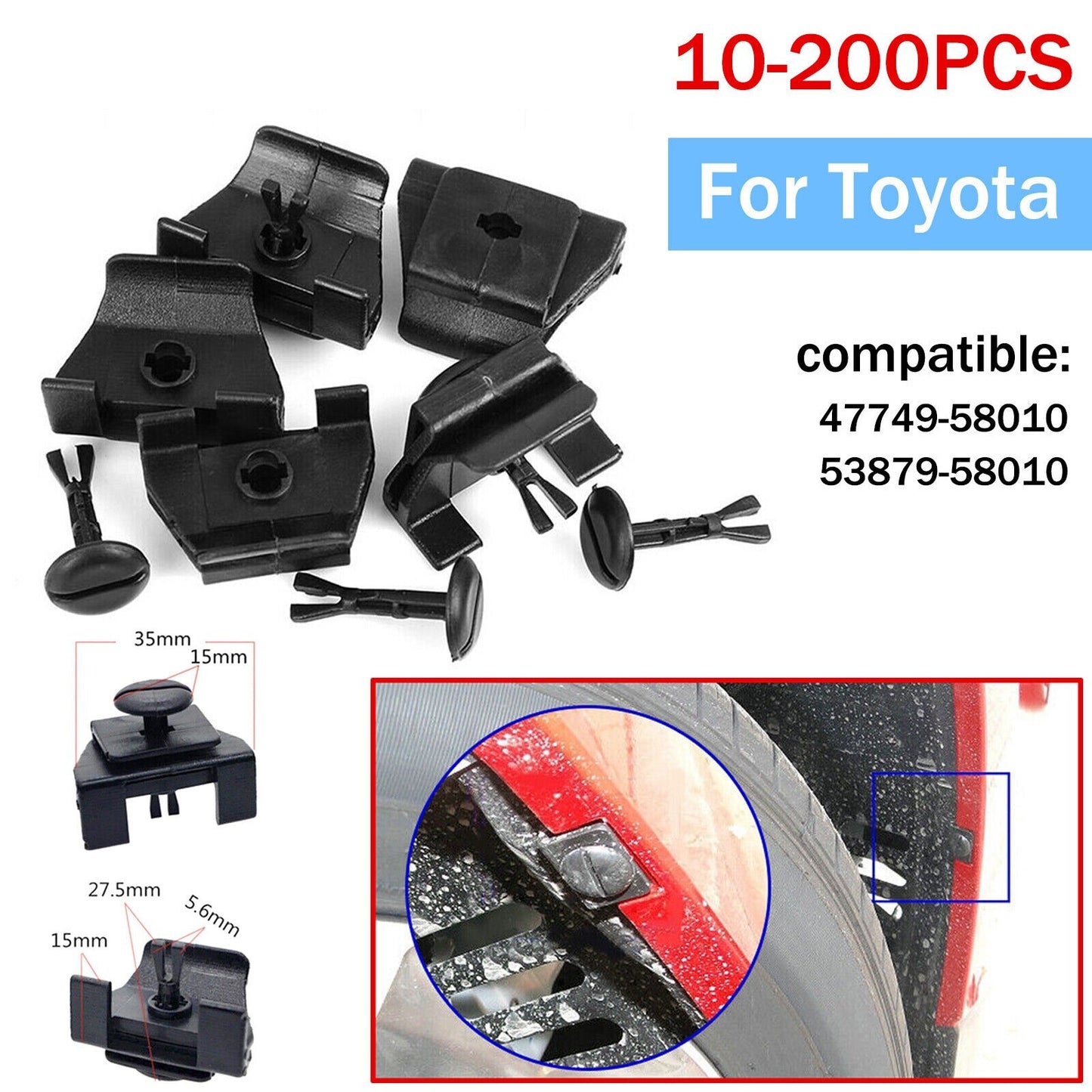 10-200PCS Clips & Pins Fender Liner & Bumper Cover Retainer for Toyota for Lexus Q