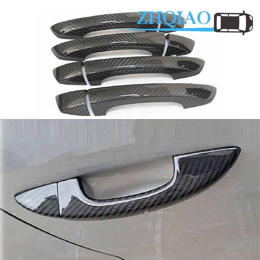 Carbon Fiber Side Door Handle Covers Trim Fit for GOLF 6 15-19