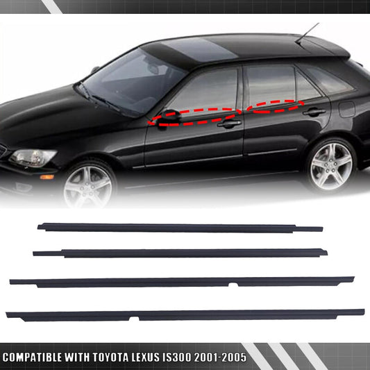 Front Rear Door Belt Moulding Set Replace for Toyota for Lexus IS300 2001 2002 -2005