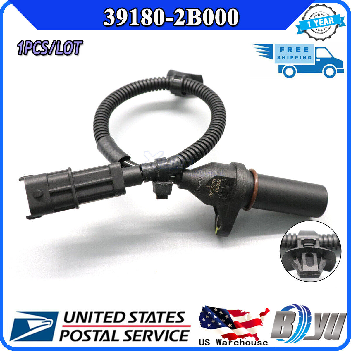 391802B000 1x Crankshaft Position Sensor - New for Hyundai for Elantra Accent and for Kia Soul v