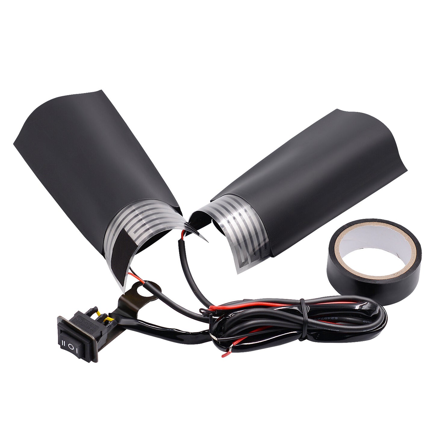 Motorcycle ATV Heated Handlebar Grips W/3-speed Adjustable Switch Cold Winter Q