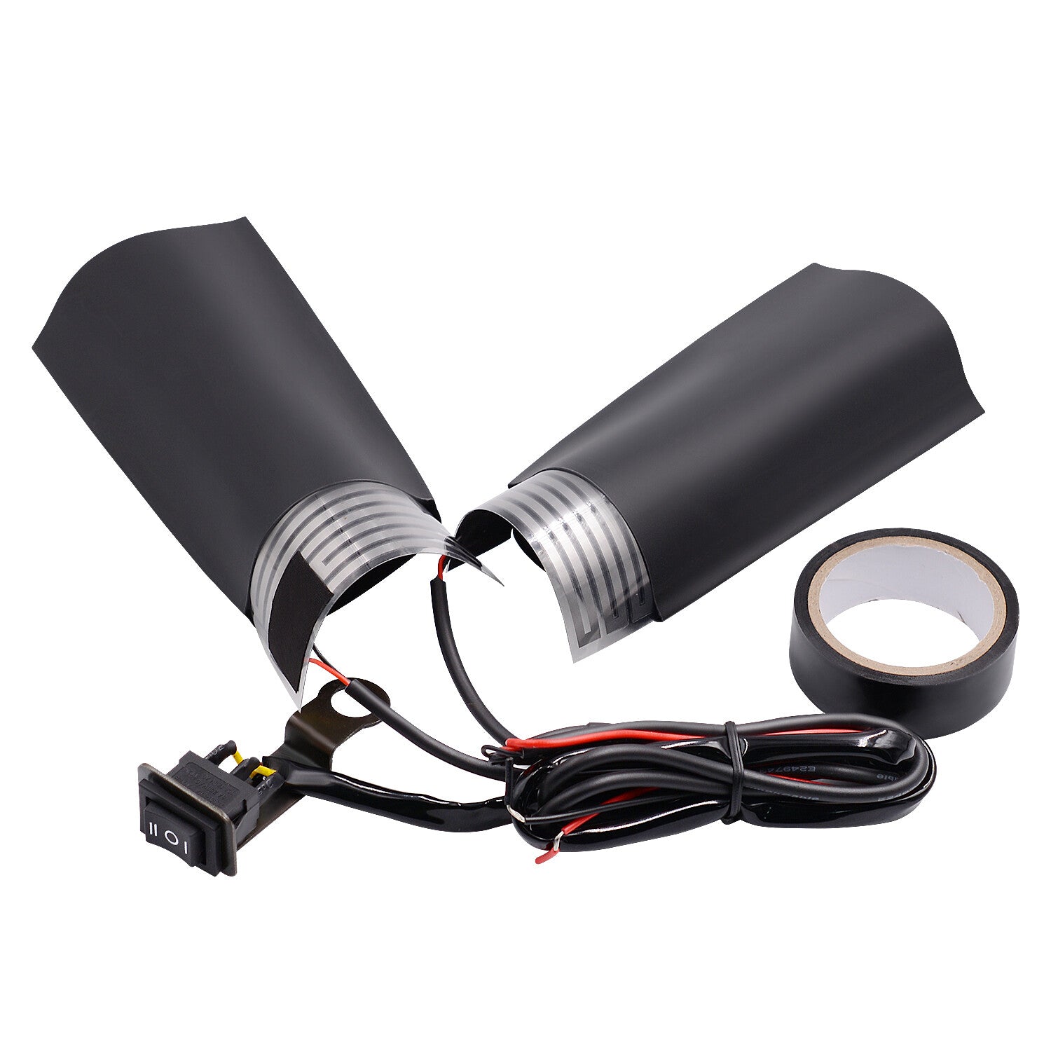 Motorcycle ATV Heated Handlebar Grips W/3-speed Adjustable Switch Cold Winter Q