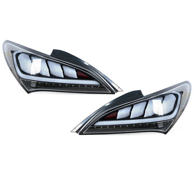 2-Pack Bright White Sequential LED Taillights for 2010-2016 for Hyundai for Genesis Coupe