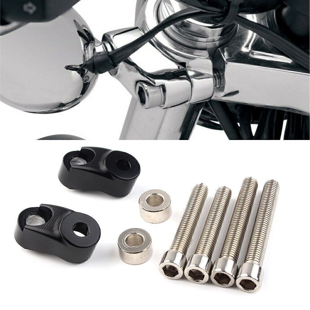 Black Short Front Turn Signal Mounts 39mm 49mm Forks for Harley Sportster FXR Q