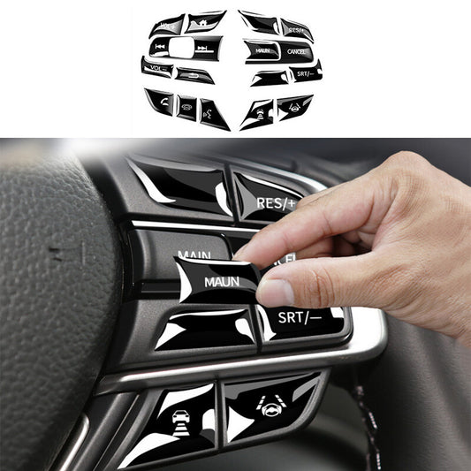 for Honda Accord 10Th 2018-2021 16pcs Black Steering Wheel Button Frame Trim
