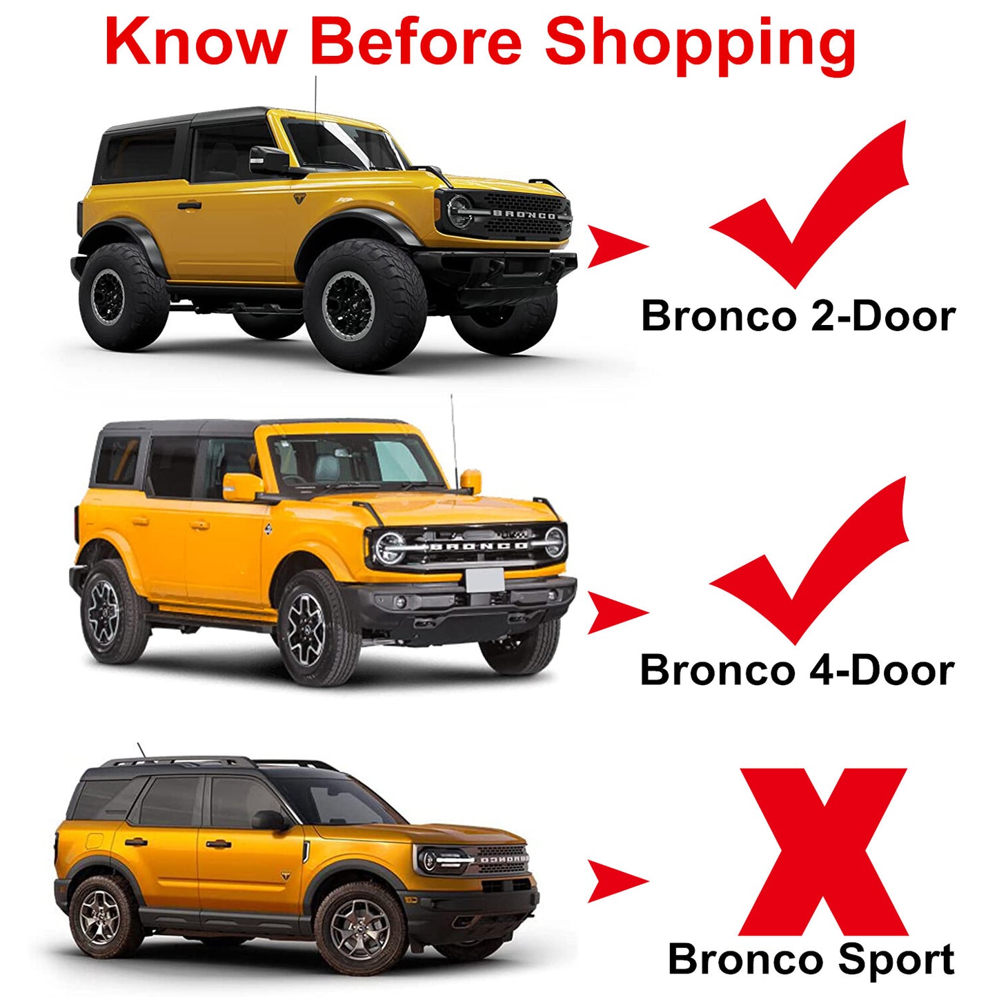 4-PACK Front & Rear Door Handle Storage Box  for ford  Bronco 2021 2022 2023 Tray
