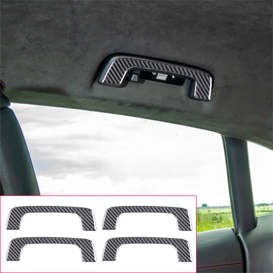 4¡ÁCarbon Fiber Interior Roof Handle Panel Cover Fit for Porsche Taycan 2019-2022