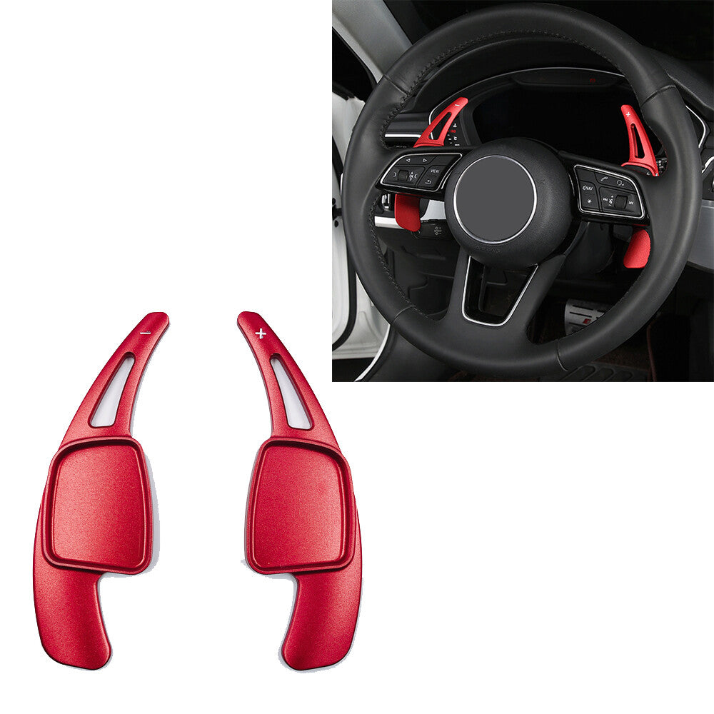 Red Paddle Shift Extenders Steering Wheel Gear Shifters for Audi A3/A4/A5/A6/Q7