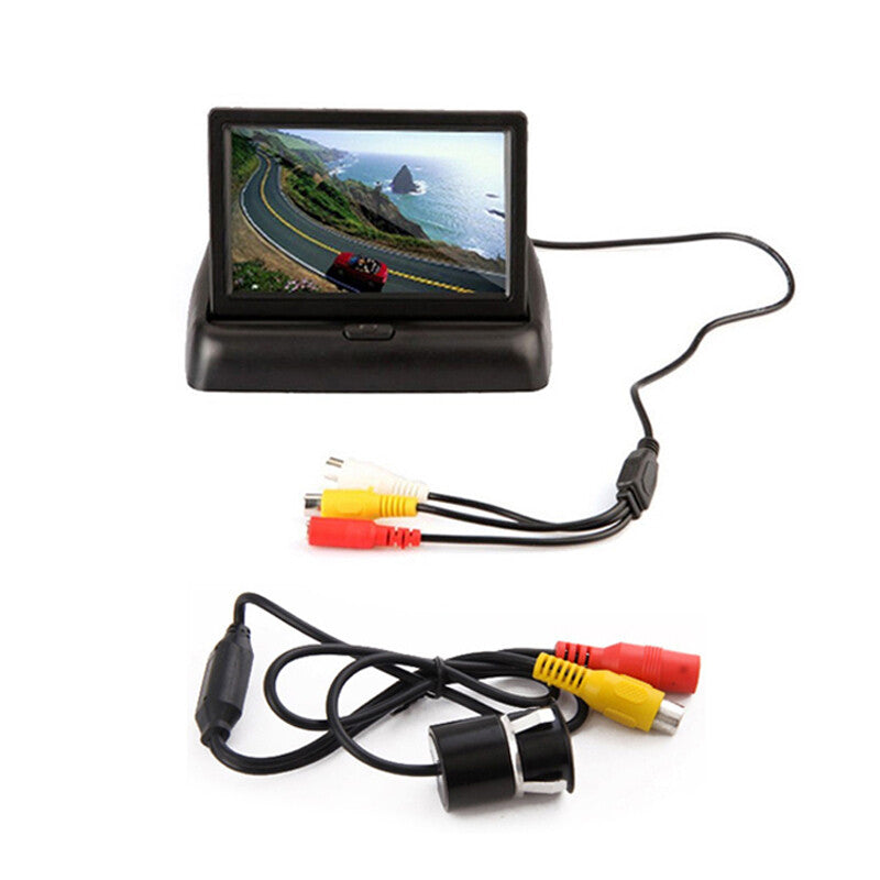 HD 4.3''LCD Display Screen Foldable Car Reverse Monitor w/Rear View Night Camera v