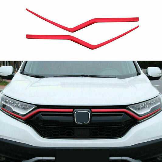 for Honda CRV CR-V 2017-22 ABS Red Front Central Grille Molding Strip Cover Trim