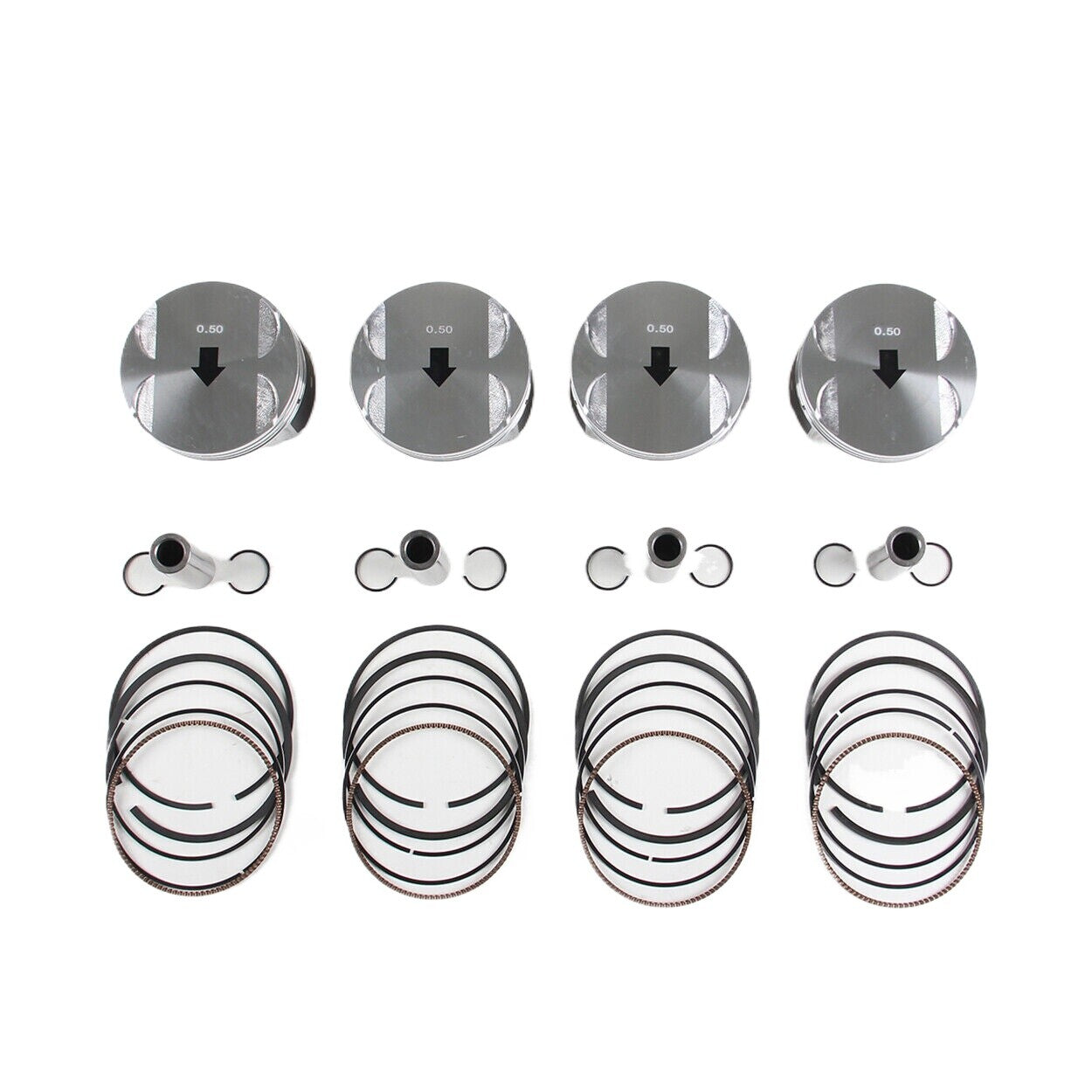 2.4L Pistons and Rings Kit Oversize +0.5 Fit for Buick for Chevrolet Equinox for GMC