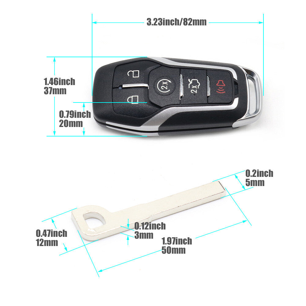 Keyless remote keychain case for Lincoln MKZ, MKX, MKC (2013, 2014, 2015, 2016). n