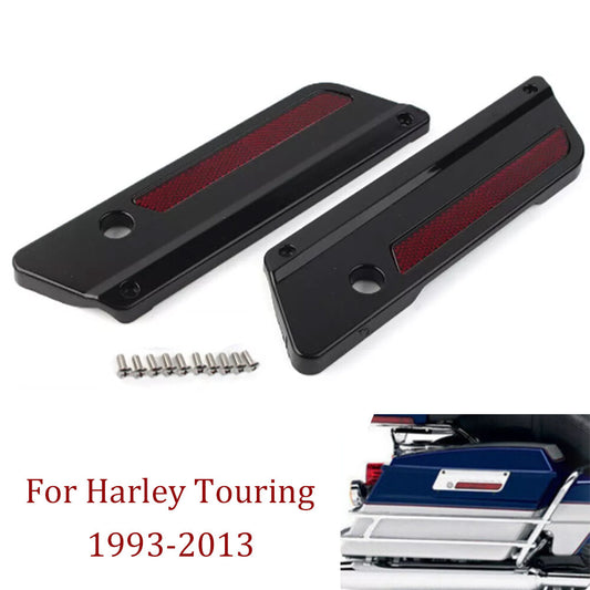Black saddlebag latch cover and red reflector for Harley Road King FLHR/I 1993 - 2013 - n