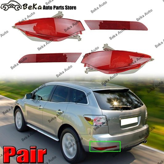 One set of rear bumper reflector taillights without bulbs for Mazda CX7 2009-2015 LHRH models.