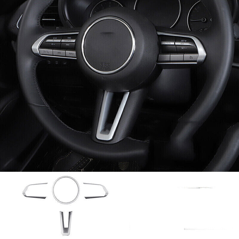 4X Matte Silver Inner Steering Wheel Frame Cover Trim for Mazda CX-50 2023-2025