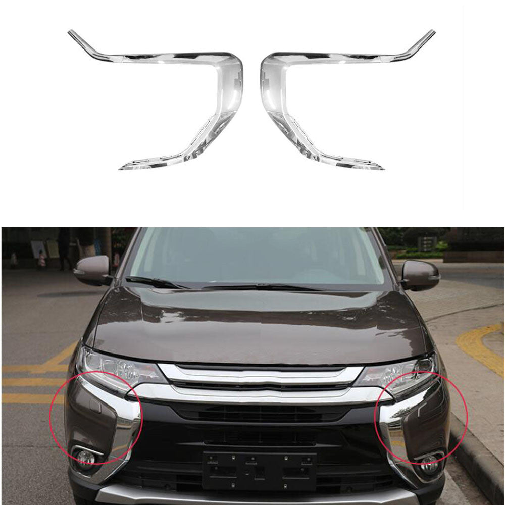 for Mitsubishi Outlander 2016-2020 Front Bumper Grille Side Cover Trim Chrome 6x