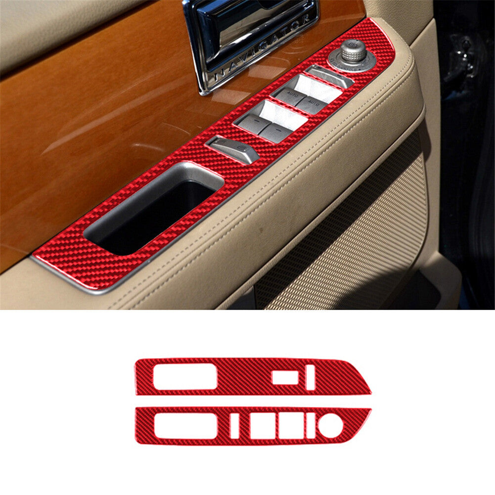 Red For Highlander 2008-2013 Radio Frame Trim Cover Carbon Fiber Type B v