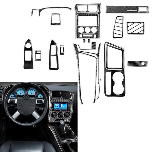 23xCarbon Fiber Full Set Interior Decoration Cover for Dodge for Challenger 2008-14