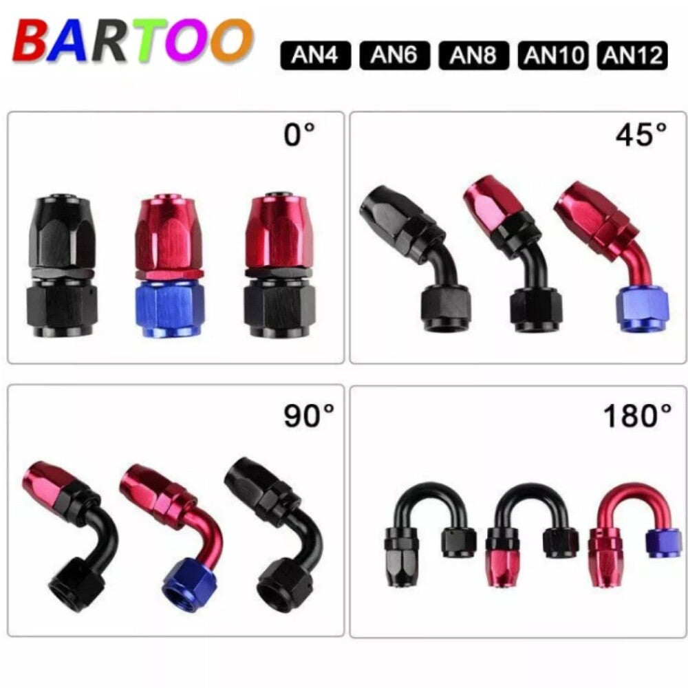 Aluminum Hose End Fitting Adapter Swivel  Push On Lock For Oil Fuel Hose Line Q