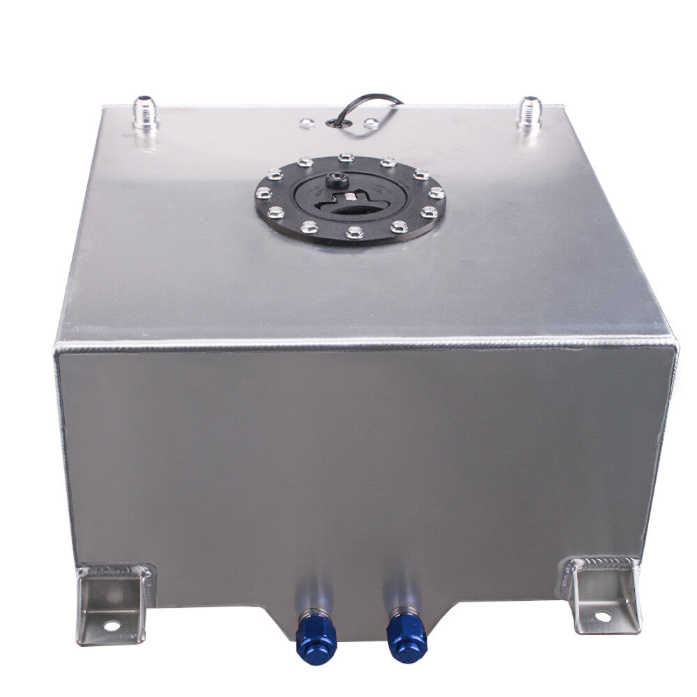 Silver 10Gallon/40L Drifting Fuel Cell Gas +Tank Level Sender Coated Aluminum Q