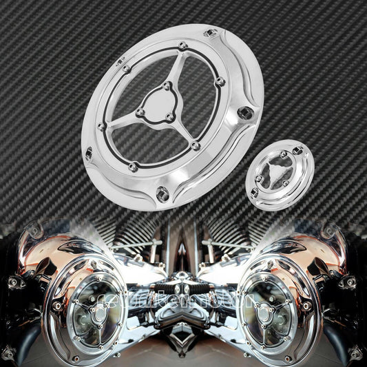 Clarity All Chrome Derby Cover Timing Cover Fit for Harley Touring FLH/T 2016-20 Q