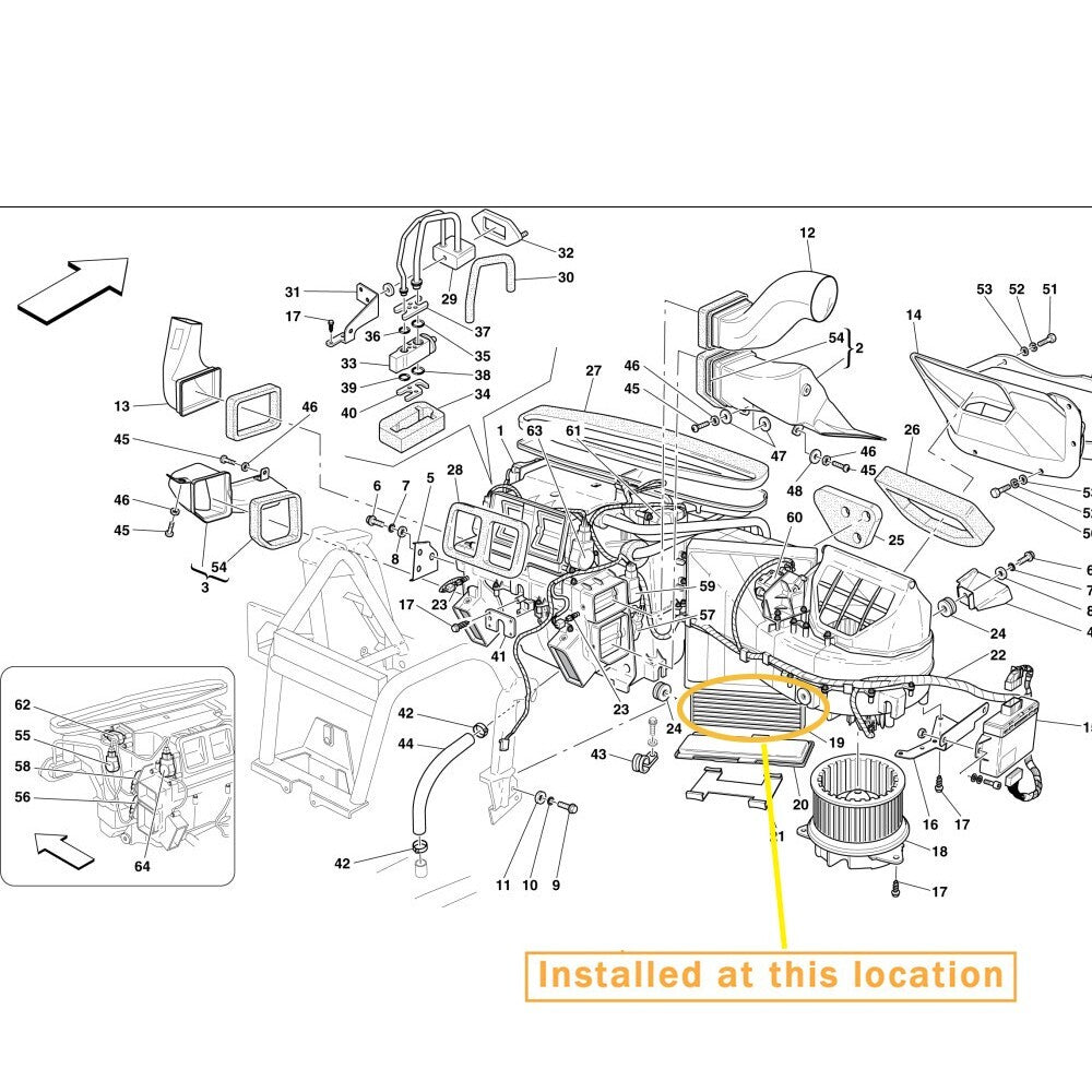 Air filter, pollen filter and oil filter kit for Maserati Granturismo Quattroporte