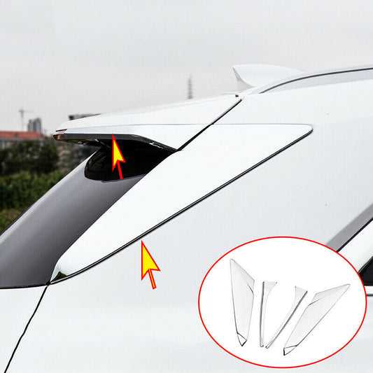 for Cadillac XT5 2016-2021 Chrome Rear Side Spoiler Wing D-pillar Cover Trim Kit