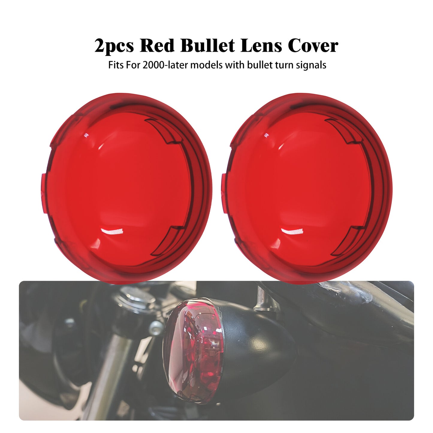 2x Turn Signal Light Red Lens Cover Fit for Harley Road Electra Glide Sportster Q