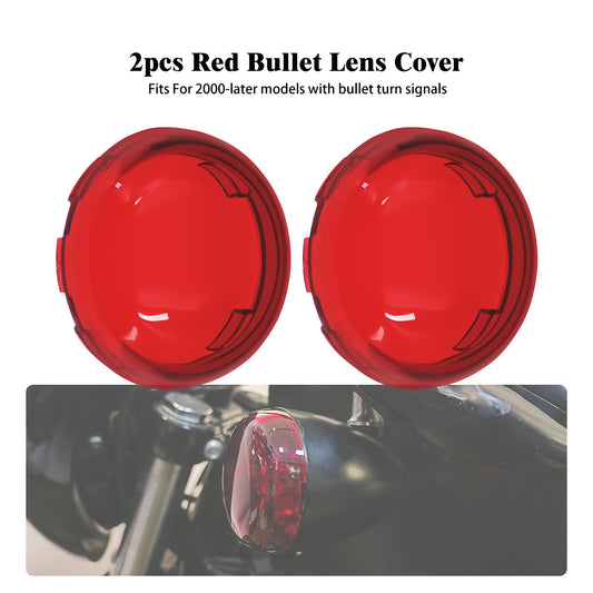 2x Turn Signal Light Red Lens Cover Fit for Harley Road Electra Glide Sportster Q