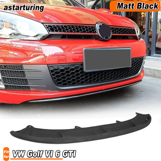 Matt Black Front Bumper Lip Body Spoiler Fit for VW for Golf 6 VI MK6 GTI 2010-2015