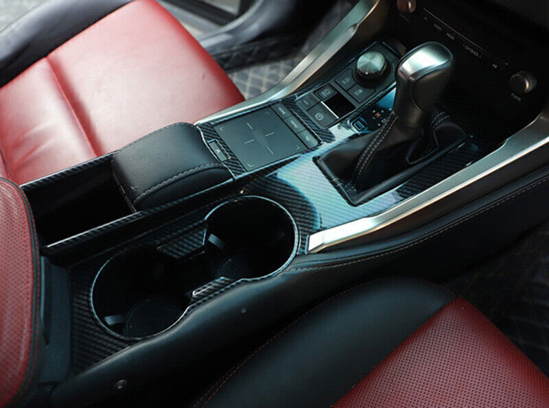 for Lexus NX200T 300h 2015-2021 Carbon Fiber ABS Gear Shift Panel Trim Cover 4Pc