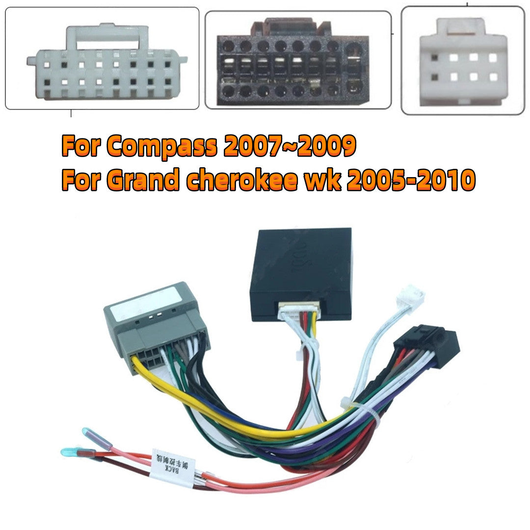 16Pin Car Radio Wire Harness Power Cable +Canbus Box for Jeep for Grand Cherokee wk