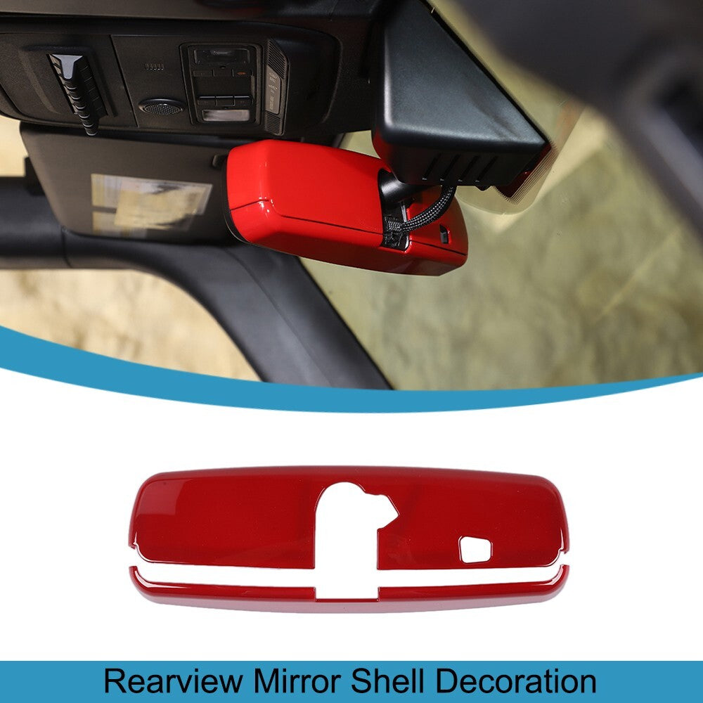 Red Inner Rearview Mirror Cover Trim for Ford for Mustang 2015+ for Bronco 2021-2023