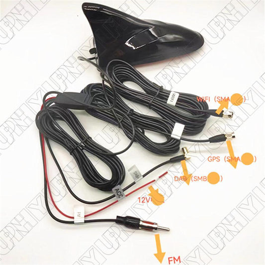 Car Roof Shark Fin Antenna (DAB+GPS+FM/AM+WIFI) Support GLONASS 1602MHZ Q