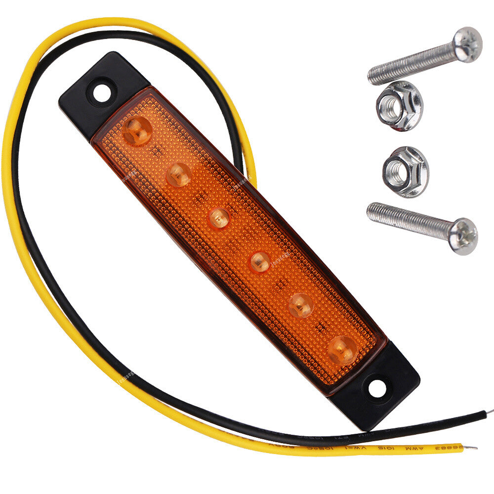 10 Pcs LED 24V Orange Amber Side Marker Indicators Lights Trailer Truck Lamp ABS Q